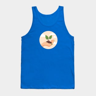 Female hand with sprout and soil Tank Top